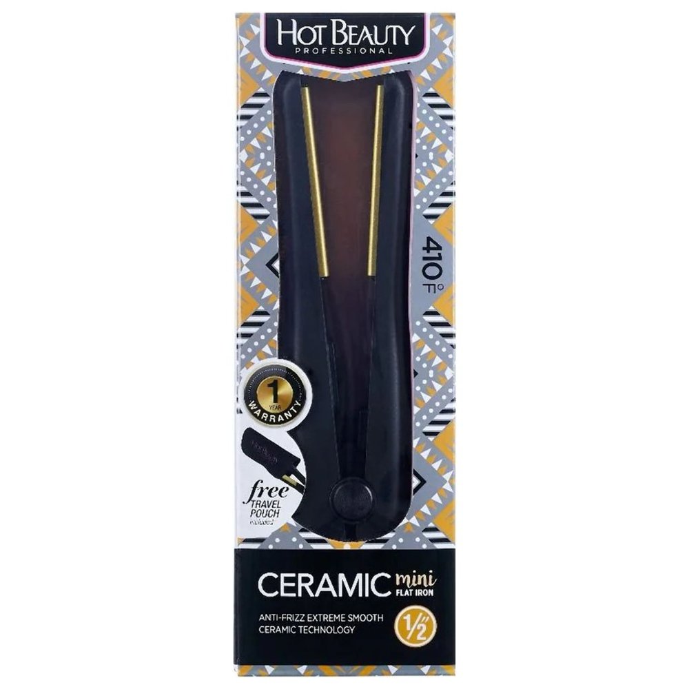 Hot Beauty Professional Ceramic Mini Flat Iron 1/2"